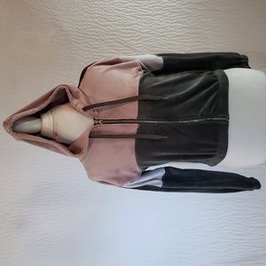 Velvet Jacket Pink Jacket Gray Jacket Hood Hooded Hoodie